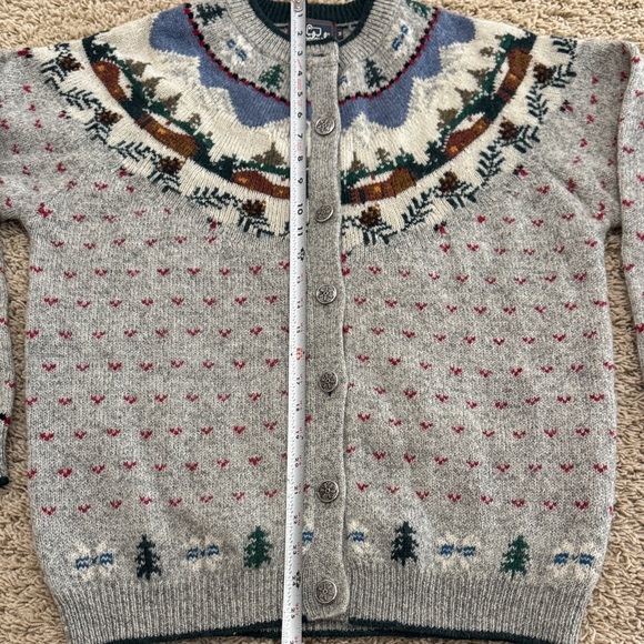 Vintage Woolrich Womens Fair Isle Mountain Button-up Wool Cardigan Sweater, sz M - Picture 4 of 14